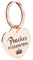 Hundemarke mit Gravur | Personalisiert mit Name, Telefonnummer, Handschrift, Pfote, Herz-Form | ⌀25mm Edelstahl Dog Tag, Namens-Anhänger für Hunde-Halsband, Alpaka | Rosegold