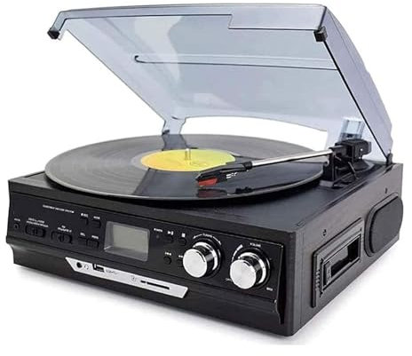 MOKLYF Fonógrafo Retro Europeo Audio Tocadiscos Moderno Tocadiscos De Vinilo Grabadora De Radio De Cinta Multifuncional Antigua Cada Familia(