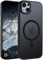 ORDA Magnetic Case for iPhone 15, Compatible with MagSafe, Translucent Matte Back, Slim Shockproof Phone Cover, Black