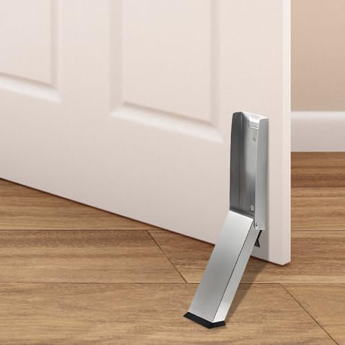 Türstopper Boden, Türstopper Gummi, Türfeststeller Boden Schwer, Fußbetätigter Türstopper mit Rutschfestem Gummikopf und Magneten, Door Stopper für Innen Außen Tür Balkontüren, Büro, Garage(Silber)
