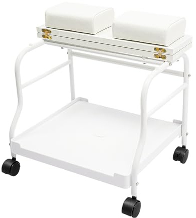 Chariot portable pour bain de pied, spa, salon de beauté, manucure et pédicure - Fonction de massage, support de repose-pieds (blanc)