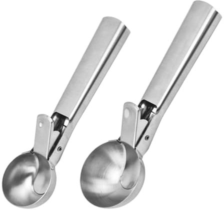 Cucharas Para Helado De 2 Piezas, Cucharas De Acero Inoxidable, Cucharas Multifuncionales, Utensilios De Cocina, Cucharas Para Frutas, Accesorios De Cocina