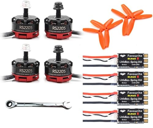 RS2205 2205 2300KV CW CCW FPV Brushless Motor 3~4S Lipo 30A 4in1 ESC for RC Quadcopter Multicopter Racing Drones DIY (4PCS 2205 30A 5050)