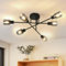 Kowanie Deckenlampe Vintage 6 flammig: Industrial Wohnzimmerlampe Decke Deckenleuchte Wohnzimmer Schwarz Kronleuchter aus Glas E14 Fassung Deckenbeleuchtung für Schlafzimmer Küche - Ohne Leuchtmittel