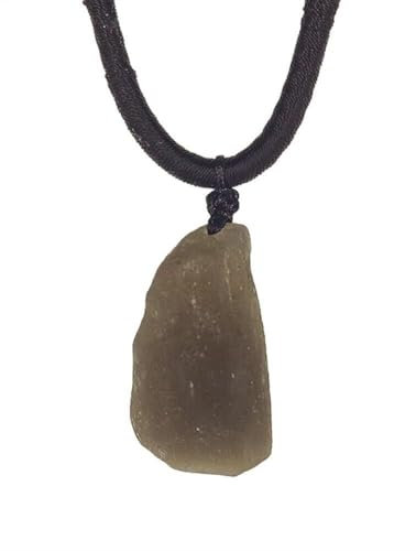 DYFUHO Collar De Meteorito Solitario Australiano Cintamani Agni,Collar De Tectita Solitario En Bruto,Collar De Meteorito De Cristal Curativo Irregular