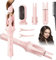 4 in 1 Automatic Hair Curler with 28mm/32mm/40mm Ceramic Barrels and Straightener Brush, 3 Temperature & Time Rotating Hair Curlers, 3000W Negative Ion Hair Care, Anti-Scald, Support Long Short Hair