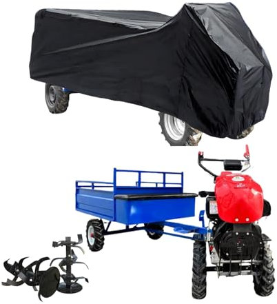 Telo di copertura per motozappa con rimorchio, impermeabile, antivento (nero, fino a 2,50 metri)