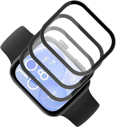 Rnnmeeko Protector de Pantalla para Huawei Watch Fit 3, 3 Piezas TPU Protector Pantalla [No Cristal Templado] Anti-Arañazos [Sin Burbujas] 3D Curvo Bordes Cobertura Completo