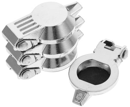 OSOLADY 4pcs Cam Lock Cover Zinc Alloy Chrome Plated Round Lock Dust Protection for Boxes Doors Outdoor Use