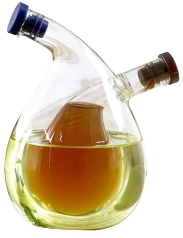 Oil And Vinegar Dispenser Set, Clear Glass Oil And Vinegar Dispenser, Oi-l Vin-egar Cruet Bottle, Glass 2 In 1 O-il Vine-gar Container/Bottle For Kitchen Cooking