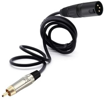 RCA Connector Jack Male to XLR Male Cable OFC AUX Audio Cable Balanced For Amplifier Mixer(Svart,15M)