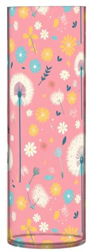 Pusteblumen-Vase, Kunststoff, 30 x 10 cm, große Blumenvase, moderne Vasen für Büro, Zuhause, Küche, Wohnzimmer, Dekoration, Hot Pink
