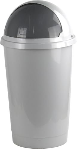 LAVV HOUSEWARES LTD Premium Large 50L Kitchen Bullet Bin with Dome Lid (Grey)