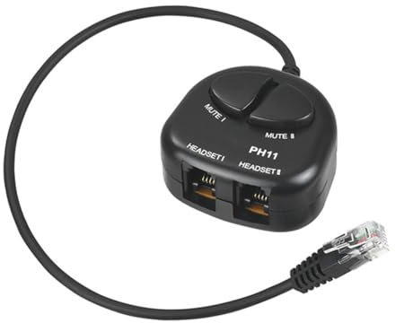 Hoite Telephone Training Adapter Headset Splitter with 2 Mute Buttons RJ9 Cable for Call Center Phone Line Jack Y Splitter