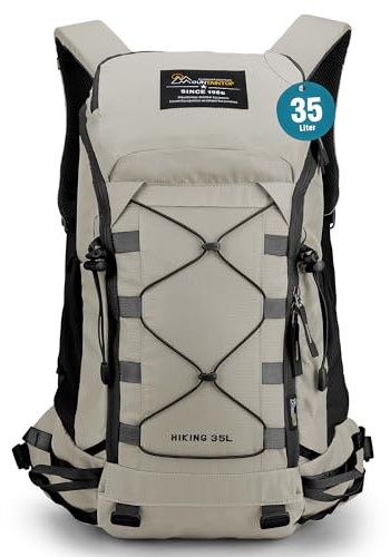 Mountaintop 35L Wanderrucksack Herren Damen mit Regenhülle für Wandern | Trekkingrucksack YKK Trekking Rucksack mit Brustgurt für Camping Wandern Reisen Travel Reiserucksack