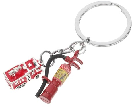 UPKOCH Porte-Clés Pompier Métal Porte-Cle Pompier Accessoires Pendentif Décoratif Pour Sac Et Clés Souvenir Cadeau Pour Compact Et Portable 3.23X1.18X0.43In