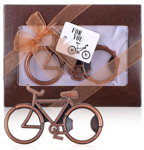 DOPENSPI Fahrrad Flaschenöffner, Edelstahl Deko Geschenk Bieröffner Fahrrad Flaschenöffner, Lustig geschenk für Radfahrer Fahrradliebhaber Ehemann Vater Opa mit Geschenkkarton