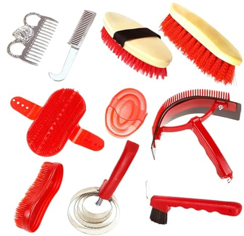 Kit de Toilettage pour le Cheval Trousse de Nettoyage et de Soins pour