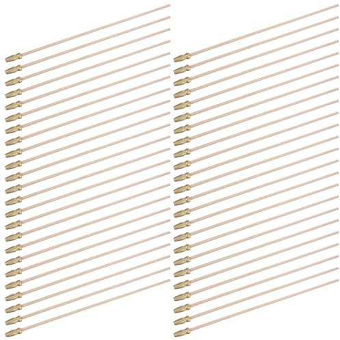 Abaodam Mini-mâts de Drapeau en Bois 30 Cm, 40 Pièces Embouts Dorés, Bâtons de Drapeau DIY pour Fêtes, Événements Festifs et Décorations de Salles de Réunion