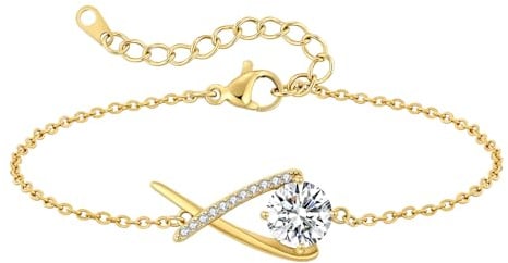 CDE Infinity Geburtsstein Armband Damen, mit 14K Gold Plated | Geschenk Armband für Weihnachten Valentinstag Muttertags Geschenk Hochzeit Jubiläum Geburtstag Frau Freundin Mama