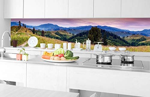 Dimex Küchenrückwand Folie selbstklebend Natur MIT ABENDROT | Klebefolie - Dekofolie - Spritzschutz für Küche | Made in EU - 350 cm x 60 cm