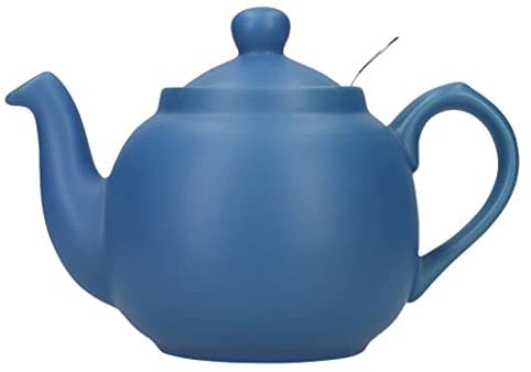 London Pottery Théière rustique avec infuseur dans une boîte cadeau, en céramique, bleu nordique, 4 tasses (1,2 litre)