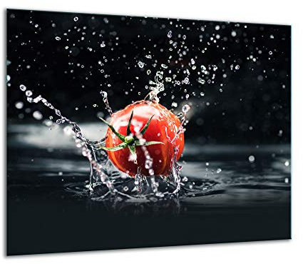 TMK | Placa protectora para vitrocerámica, 60 x 52 cm, de cristal, eléctrica, inducción, protección contra salpicaduras, placa de cristal, decorativa, tabla de cortar, color negro