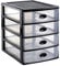 Plastic Forte, Cajonera sobremesa, Negro, 4 Cajones (1124710)