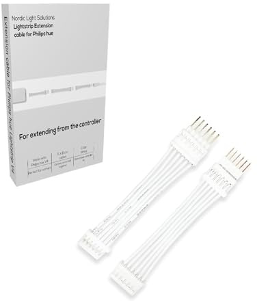 LIGHT SOLUTIONS Cable de extensión para iluminación Philips Hue Lightstrip V4 y Solo lightstrip – Tira LED LED – Ampliación Cable de extensión de corriente – en blanco