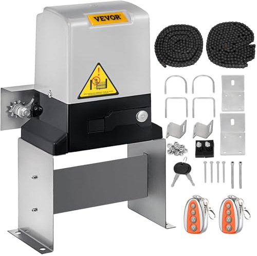 Vevor Automatic Sliding Gate Opener 1400LBS with 2 Remote Controls, Gate Operator Hardware Kit for Security, Move Speed 43ft Per Min, Electric Rolling Driveway Slide Gate Motor