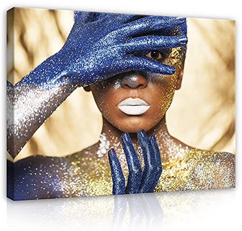 WallArena - Leinwand Bilder - Lippen Frau - 100x75 cm Leinwandbilder - Bild auf leinwand - Wandbild XXL groß Wandbilder für Wohnzimmer Schlafzimmer Wohnzimmerbilder Modern