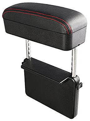 Qirc Car Armrest Box Protector Center Console Armrest Extender Elbow and Forearm Wrist Support Adjustable Height Comfort Pad Universal (Black red)
