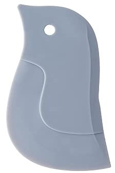 TOP-MAX Raschietto in silicone, a forma di pinguino, grigio, utensile da cucina, piastra per olio, multifunzione, raschietto per ciotole, lavaggio in forno, 11 x 7 cm