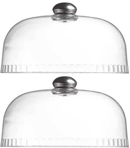 VALICLUD Fliegenhaube Kuchenglocke Kuchenabdeckung Tortenhaube K?seglocke Tortenglocke Dessert Display Abdeckung Lebensmittel Cover für Dessert Tort 26cm Glashaube Kuchen Käseglocke