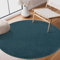 SANAT Kurzflor Teppich Wohnzimmer - Uni Modern Teppiche fürs Schlafzimmer, Arbeitszimmer, Büro, Flur, Kinderzimmer und Küche - Dunkelblau, 150 cm Rund