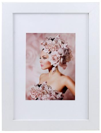 IDEAL TREND Bilderrahmen Holz Rahmen Plexi Acryl Collage Wanddeko Poster quadratisch S215: Farbe: Weiß | Format: 20x30