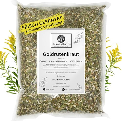 Goldrutenkraut 500g • Niere & Blase Goldrutentee • 100% Natur • Krampfkraut • Erste Wahl • Kräutertee • hoher Wirkstoffanteil • ähnlich Schwedenkräuter • HerbsnRoots