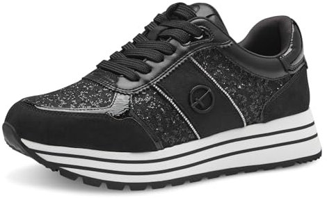 Tamaris Damen Sneaker Low Undefined Vegan; Black Glam/schwarz; 37