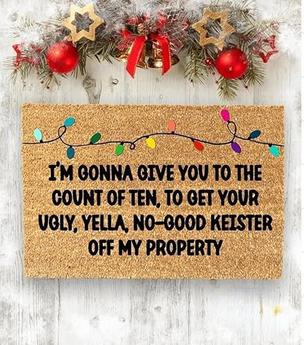 Home Alone Christmas Doormat - Funny Winter Front Porch Decoration - Bathroom Kitchen Door Mat 30x18 Inch