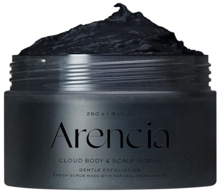Arencia Fresh Cloud Sea Salt Body & Scalp Scrub (Black) - Sanftes Peeling für weichere, erfrischte Haut und Kopfhaut, koreanische Hautpflege
