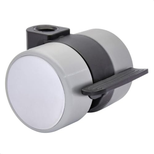WAGNER Design Möbelrolle/Soft-Lenkrolle - LOGO - Durchmesser Ø 38 mm, Bauhöhe 40 mm, Feststeller, schwarz/grau mit Kappe chrom, Tragkraft 50 kg - Made in Germany - 01010601
