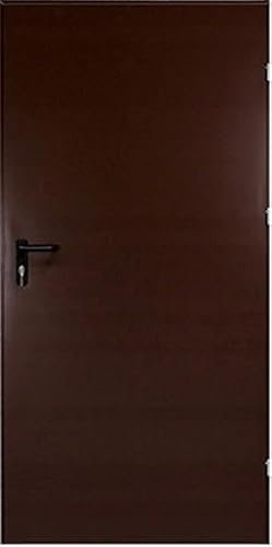 Stahl-Außentüren, Garagentür Mehrzwecktür Kellertür, Türen für Wirtschaftsräume (100-1090 x 2070 mm Rechts Braun RAL 8017)