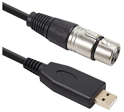 Microphone Cable 2m 3m 5m, USB Male To XLR Female Mic Link Converter Cable Studio Audio Cable Connector Cords Adapter (Size : 2m, Color : Svart)