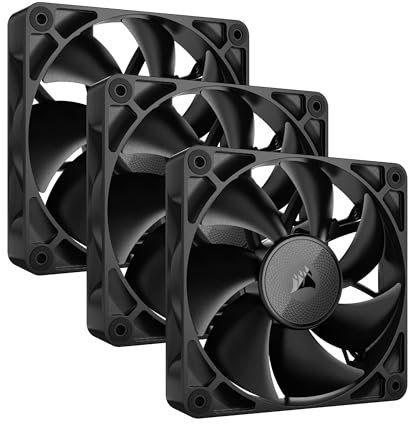 CORSAIR iCUE Link RX120 Ventilateurs 120mm PWM avec Hub Système iCUE Link - Roulement à Dôme Magnétique - Triple Pack - Noir