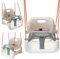 COIL Columpio infantil para exteriores, 3 en 1, columpio para bebé, ajustable, para interior con respaldo, columpio para interiores y niños pequeños (beige)