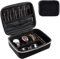 ProCase Mens Travel Jewelry Case, 3 Slots Watch Travel Case, Watch Accessories Carrying Case, Glasses Necklaces Rings Bracelets Zippered Organizer Bag for Men -Black
