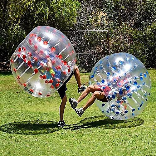 HLGKBY Bumper-Bälle für Kinder, riesiger menschlicher Hamster-Klopfball-Körperball, aufblasbare Sumo-Bälle für Kinder für Team-Gaming-Spiele für Kinder im Freien, 2 Stück, rot + blau, 120 cm