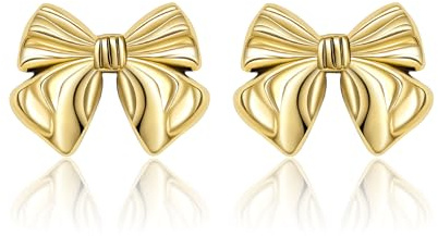 GILIEYER Ohringe Bogen, Vergoldete Satin Knoten Ohrringe Liebe Ohrringe Hochzeitserklärung Quaste Herz Ohringe Gold Mode Frauen Schmuck (Stil4)