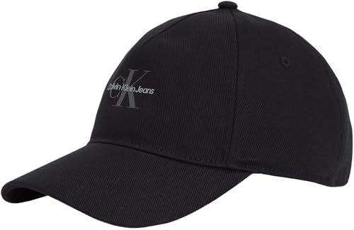 Calvin Klein Herren Cap Mono Logo Panel aus Baumwolle, Schwarz (Black), Einheitsgröße