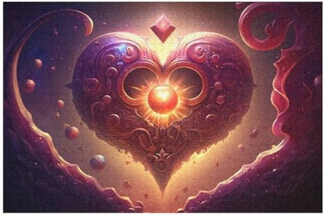 Rot Heart Holzpuzzle 1000 Stück Puzzles Für Erwachsene Teenager Stress Abbauen Familien-Puzzlespiel Poster 1000-teiliges Puzzle Kinder Lernspiel Spielzeug Geschenk (75×50cm)